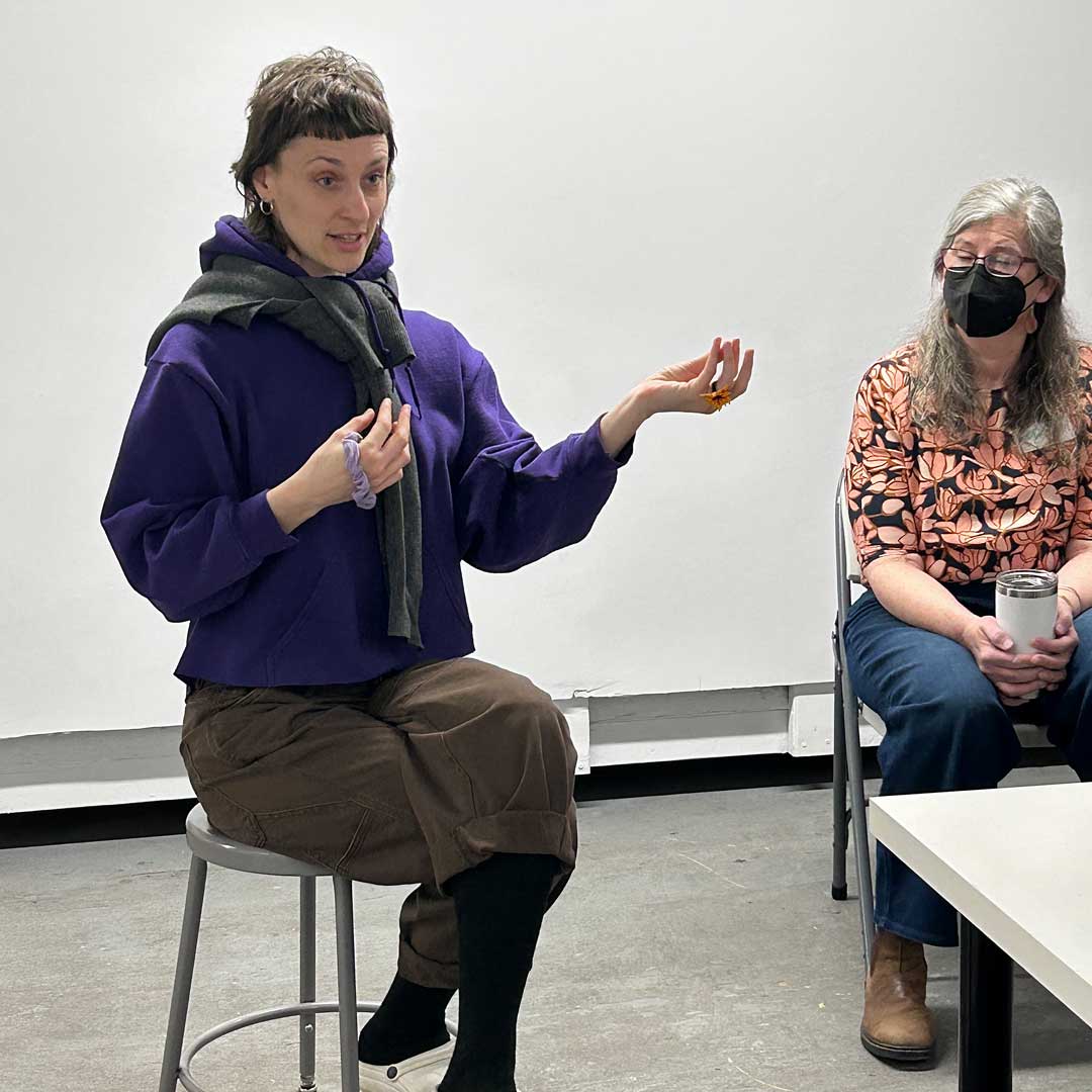 An artist presenting at Praxis